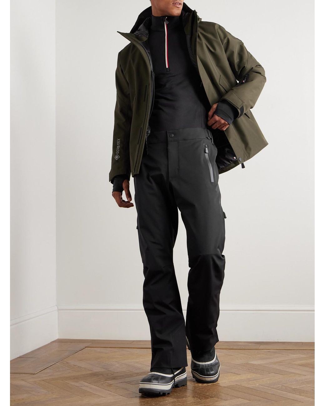 Moncler Black Polartec Power Grid Half-Zip Base Layer for men