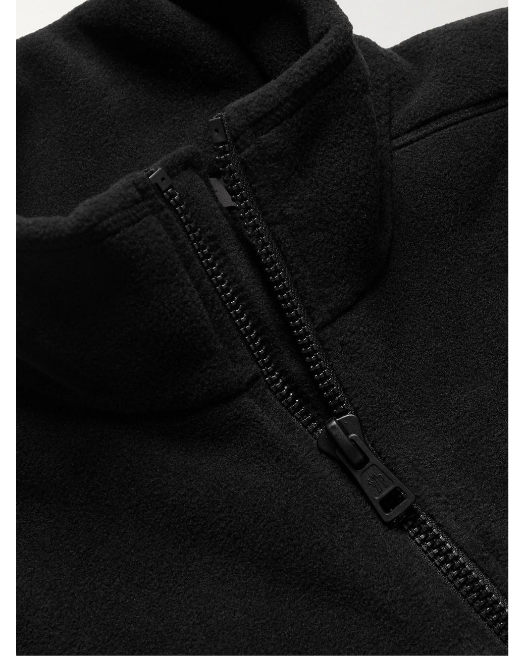 Moncler Black Logo-Debossed Polartec Fleece Half-Zip Sweatshirt for men