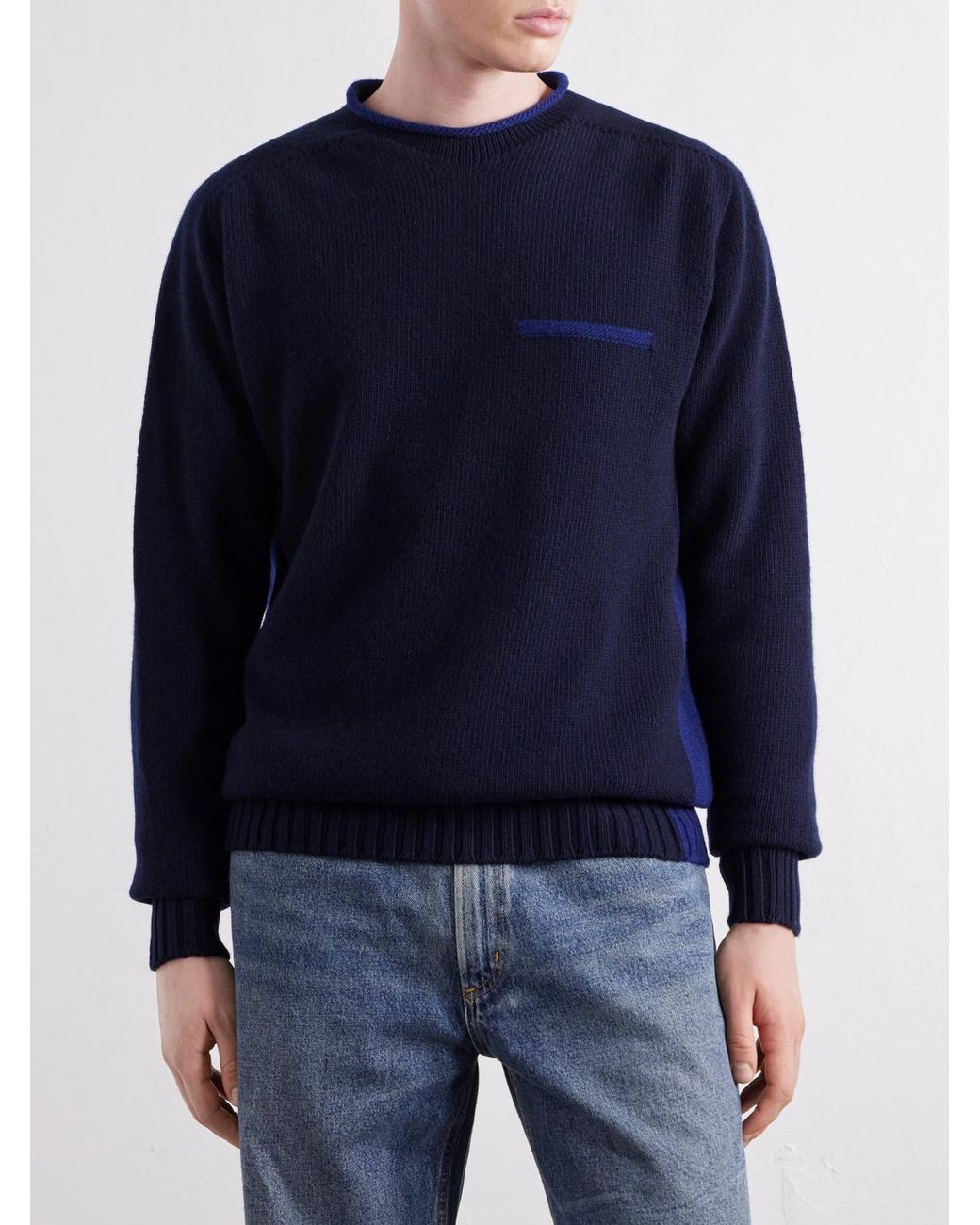 Inis Meáin Blue Wool Sweater for men