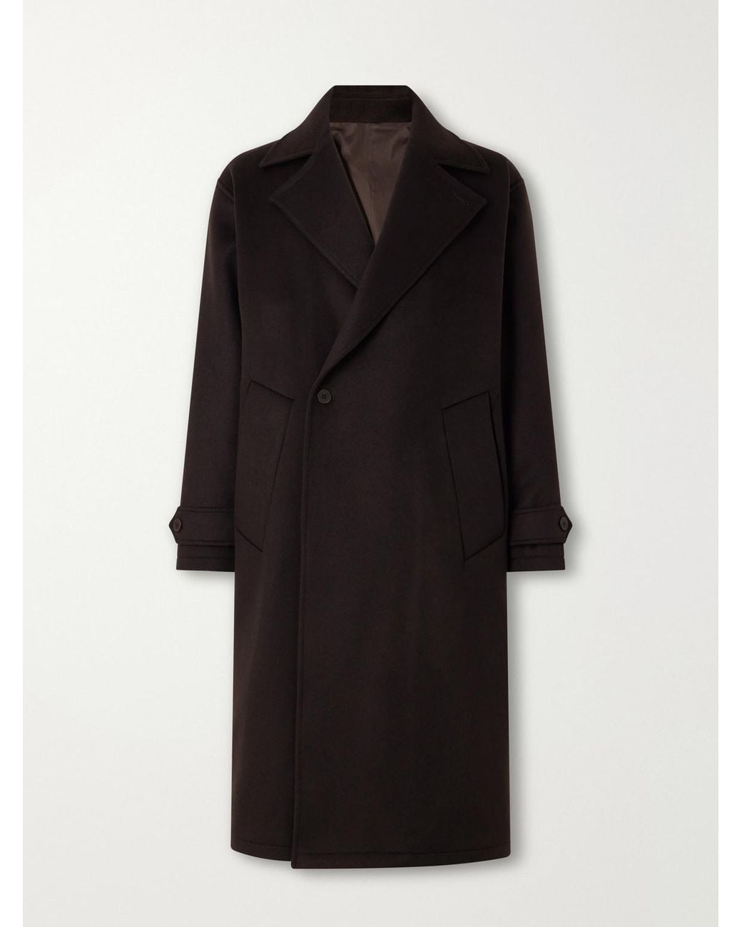 STÒFFA Black Brushed-Cashmere Coat for men