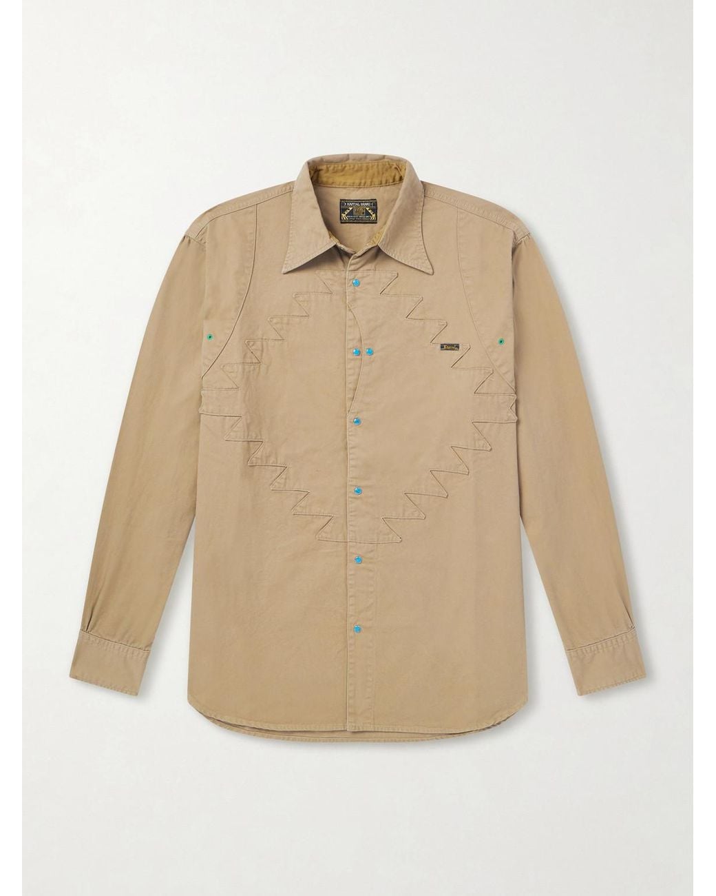 Kapital Natural Thunderbird Panelled Cotton-twill Shirt for men
