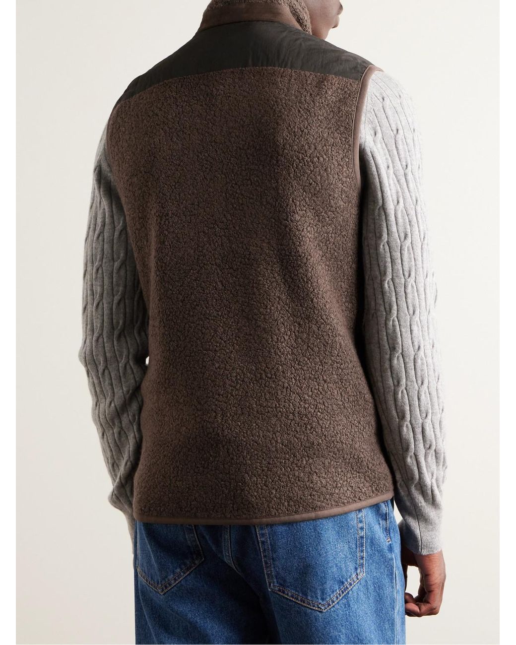 James Purdey & Sons Brown Shell-Trimmed Bouclé Gilet for men
