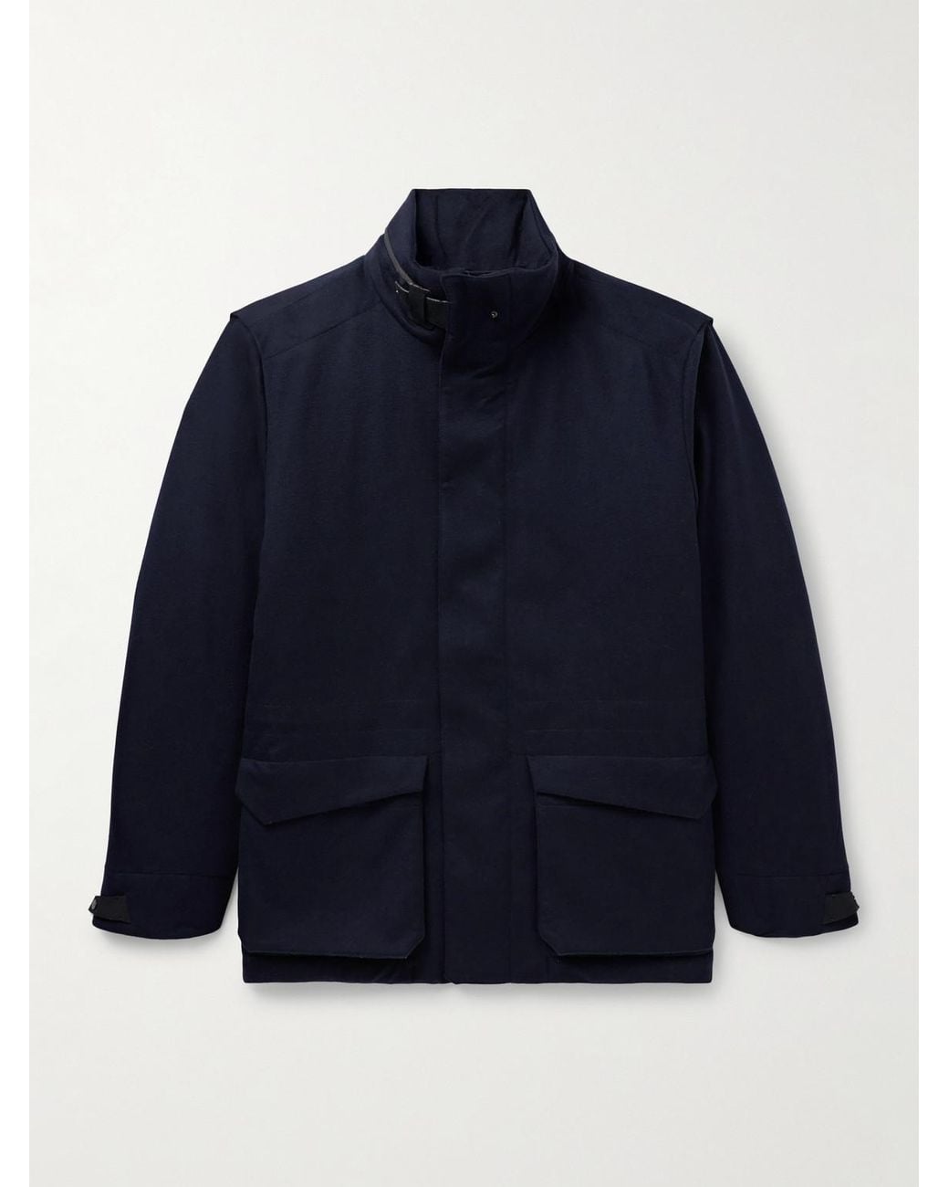 Sease Blue Uptown Padded Cashmere Field Jacket for men