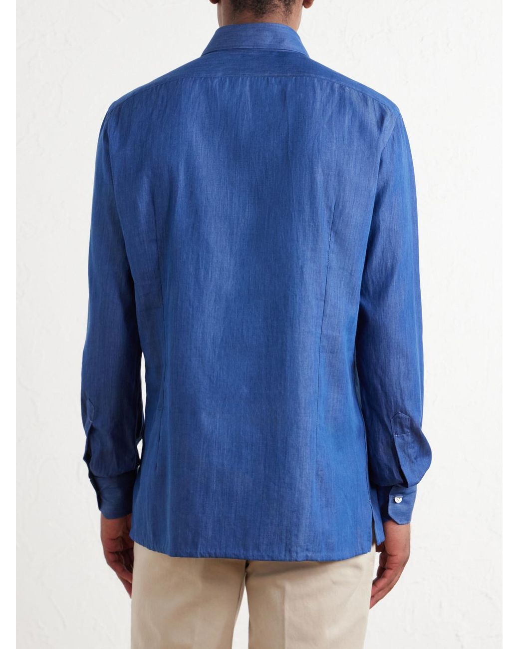 Kiton Blue Denim Shirt for men