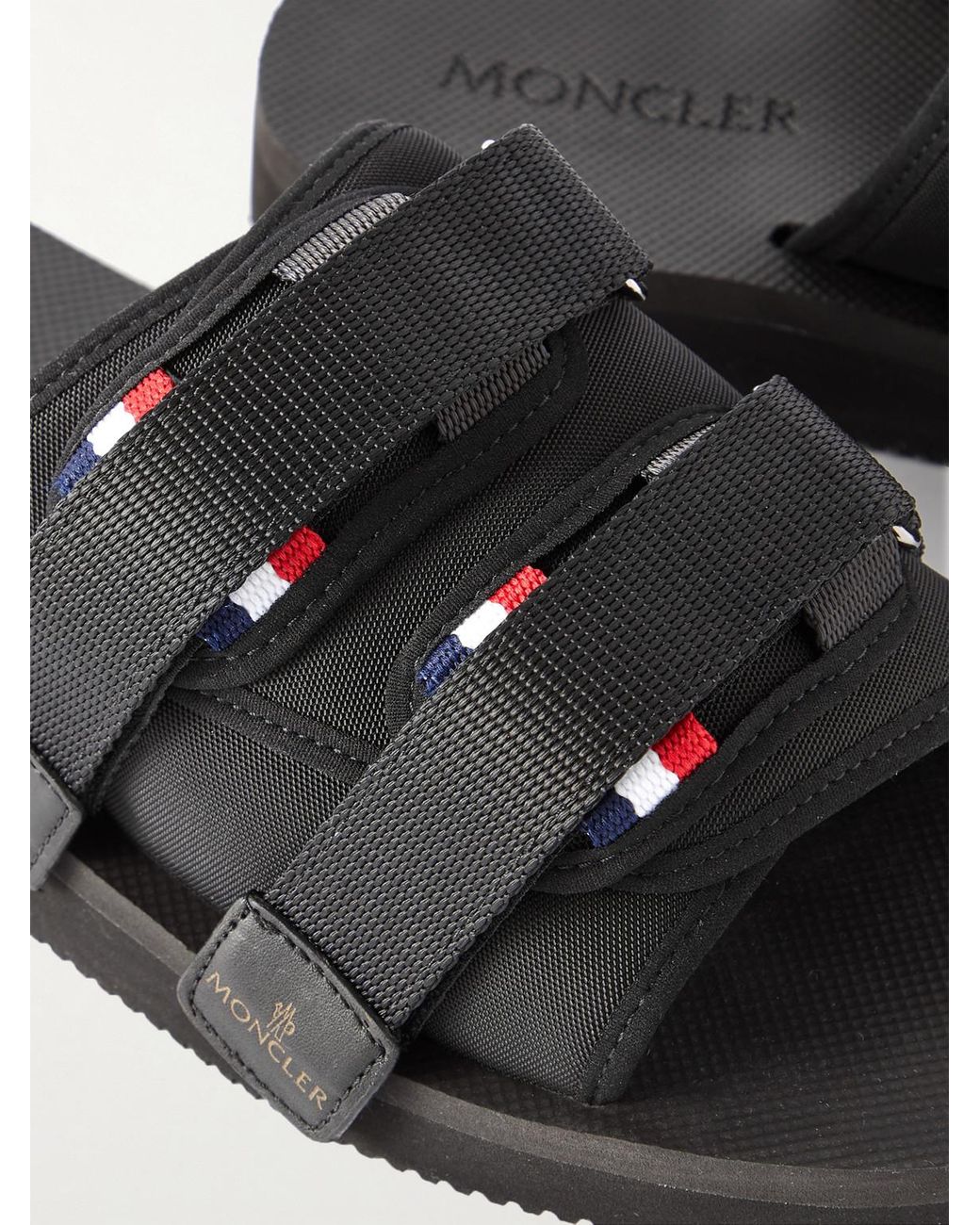 Moncler Black Slideworks Canvas Slide for men