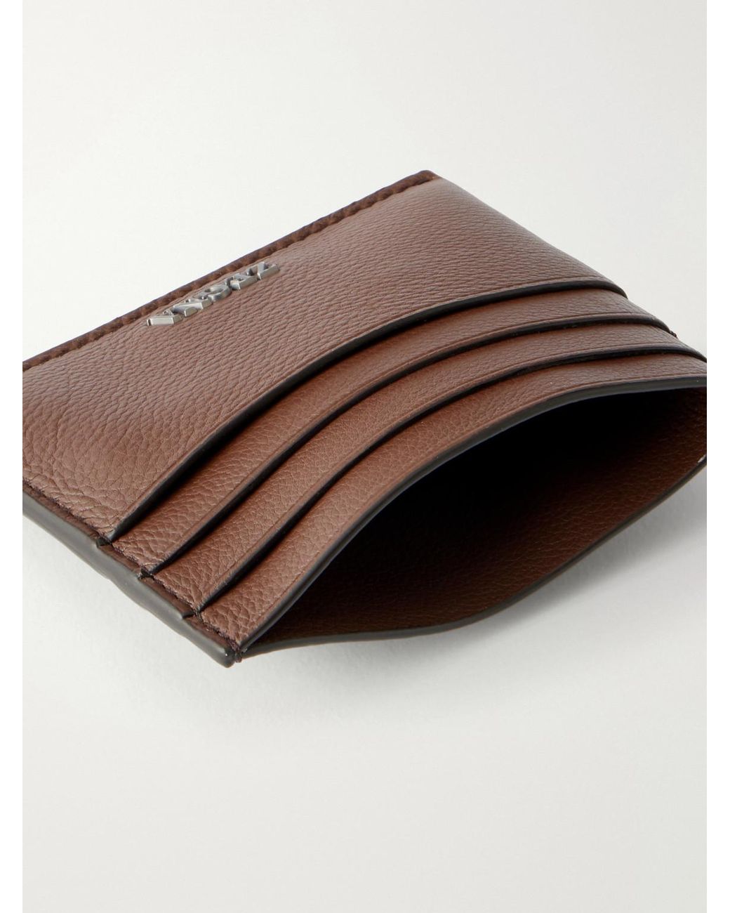 Zegna Brown Leather Cardholder for men