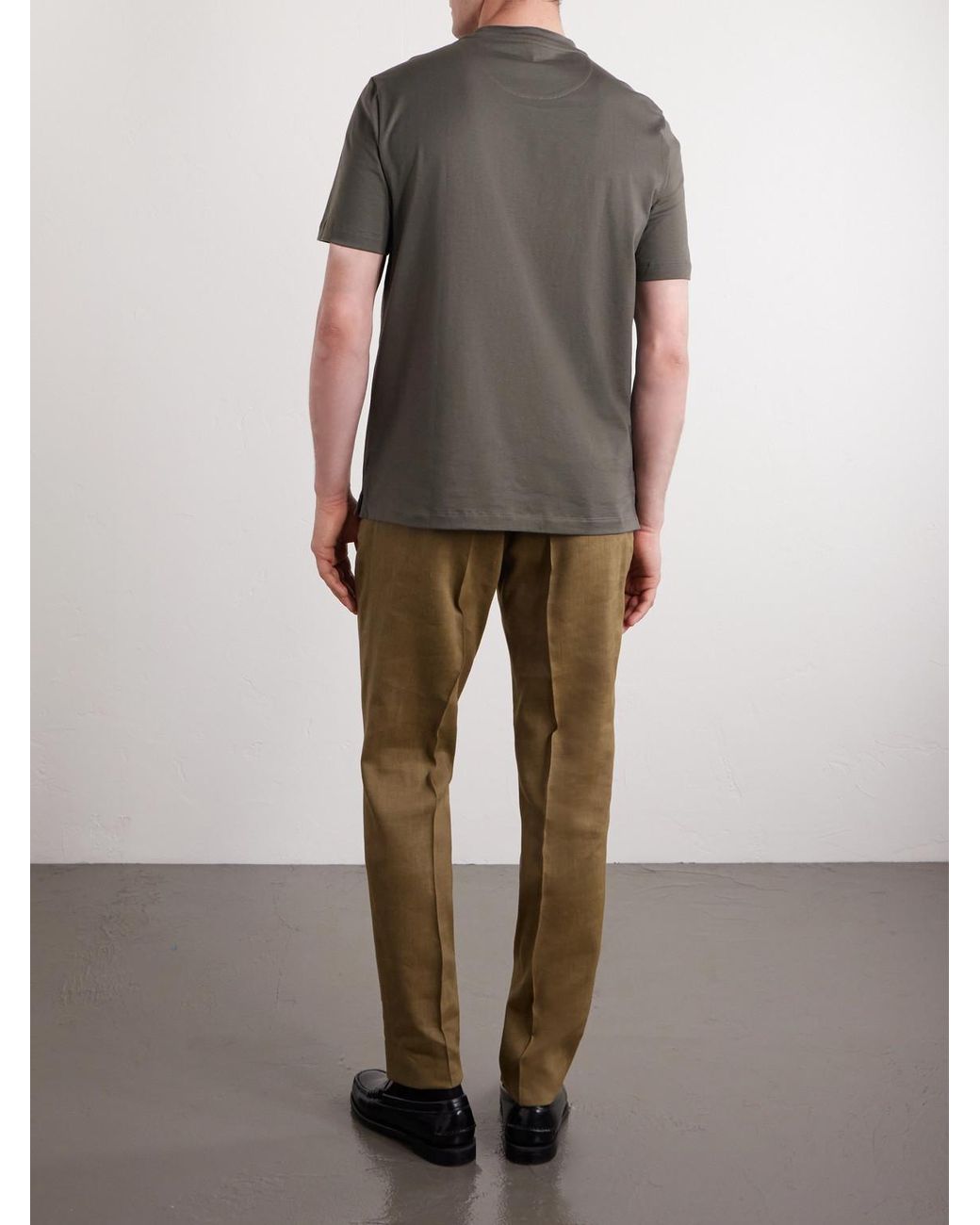 Brioni Gray Cotton-Jersey T-Shirt for men