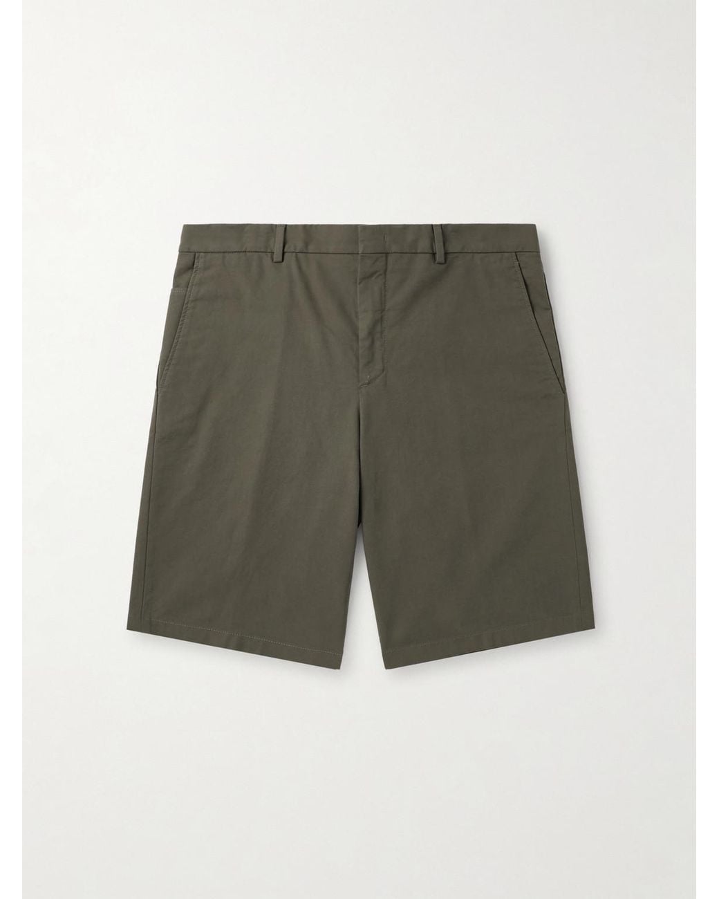 Loro Piana Green Jarno Straight-Leg Stretch-Cotton Bermuda Shorts for men