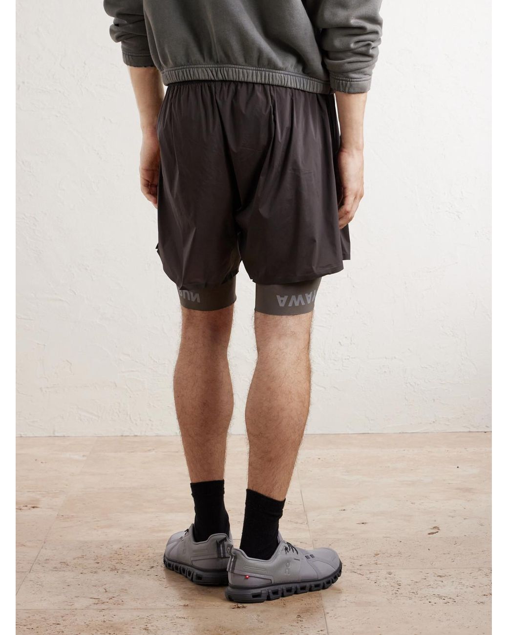 Satisfy Gray Slim-Fit Layered 8&Quot; Techsilk And Justice&Trade; Coldblack&Reg; Shorts for men