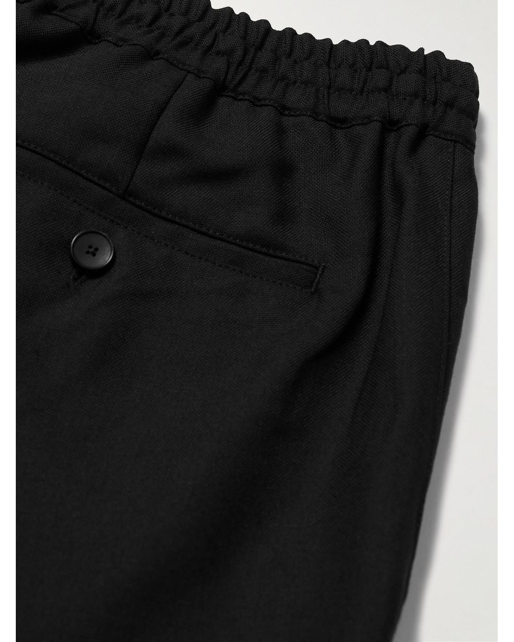 Mr P. Black Arthur Wide-Leg Woven Drawstring Trousers for men