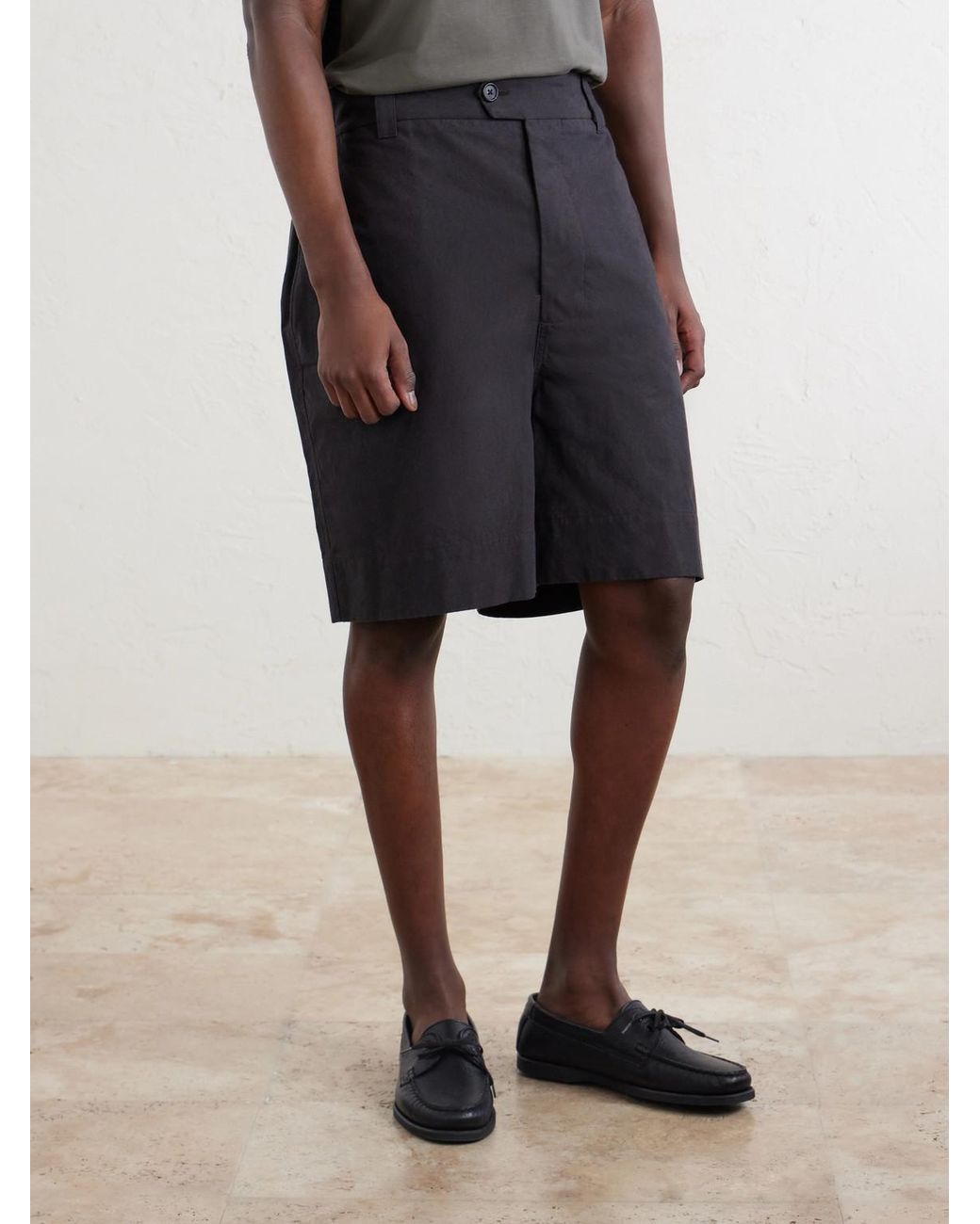 Margaret Howell Blue Straight-Leg Cotton Shorts for men