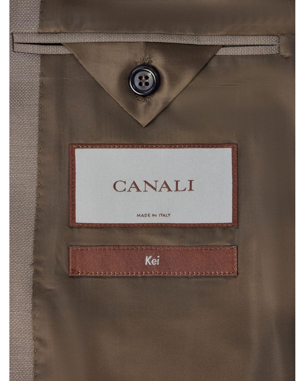 Canali Brown Kei Wool Suit Jacket for men