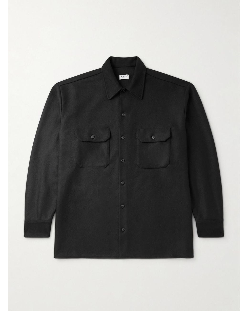 Ghiaia Black Wool Overshirt for men