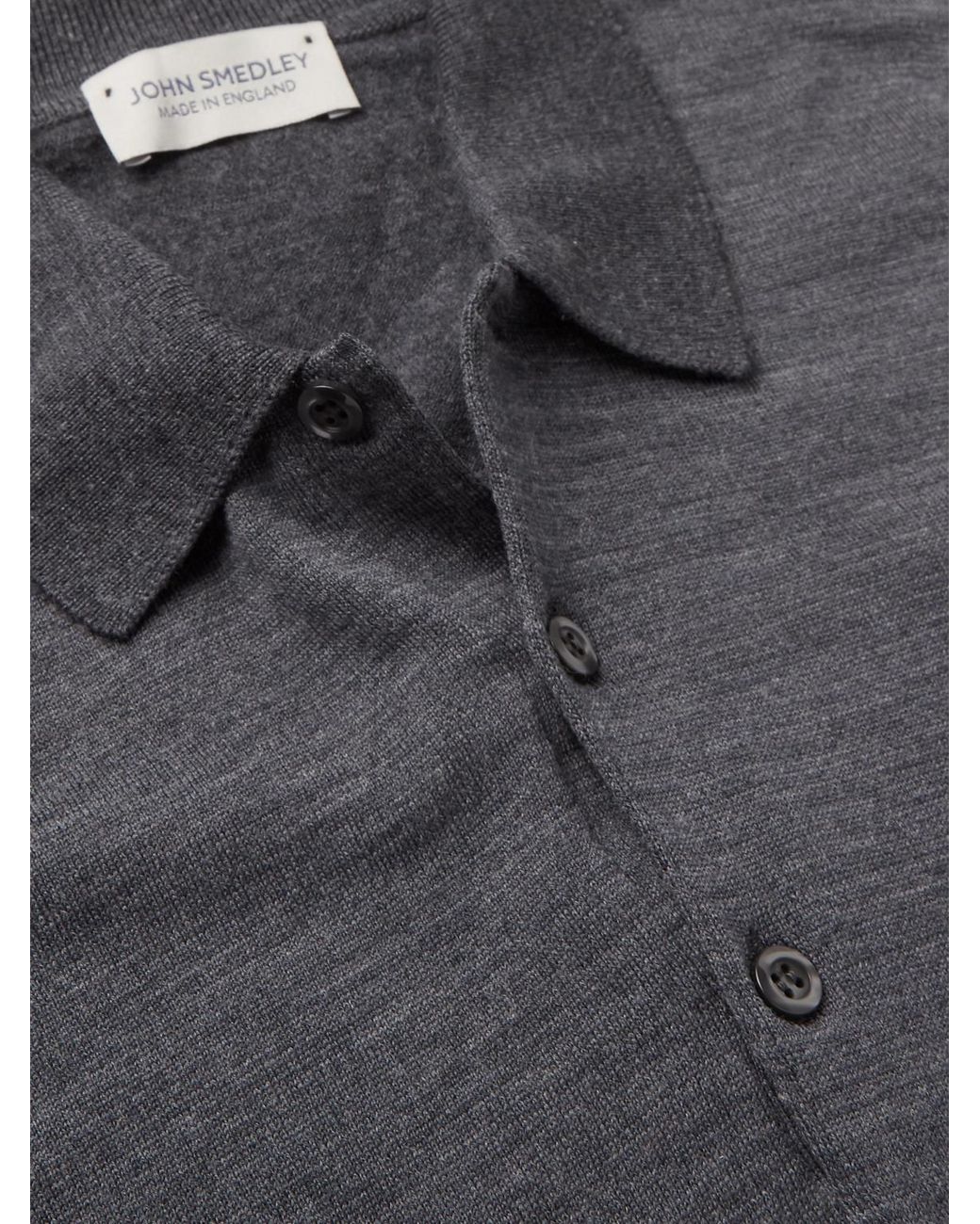 John Smedley Gray Belper Slim-fit Merino Wool Polo Shirt for men