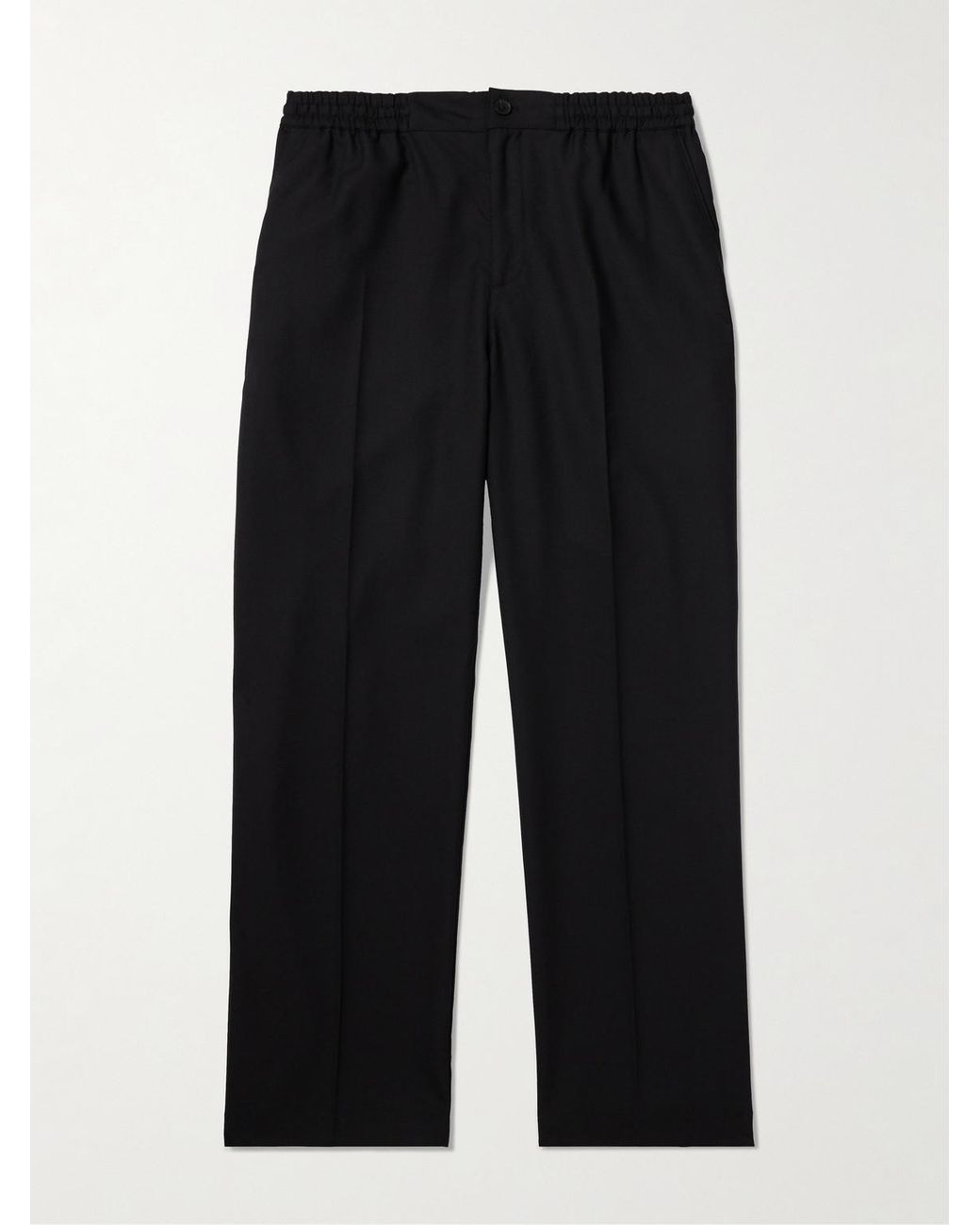 Mr P. Black Arthur Wide-Leg Woven Drawstring Trousers for men