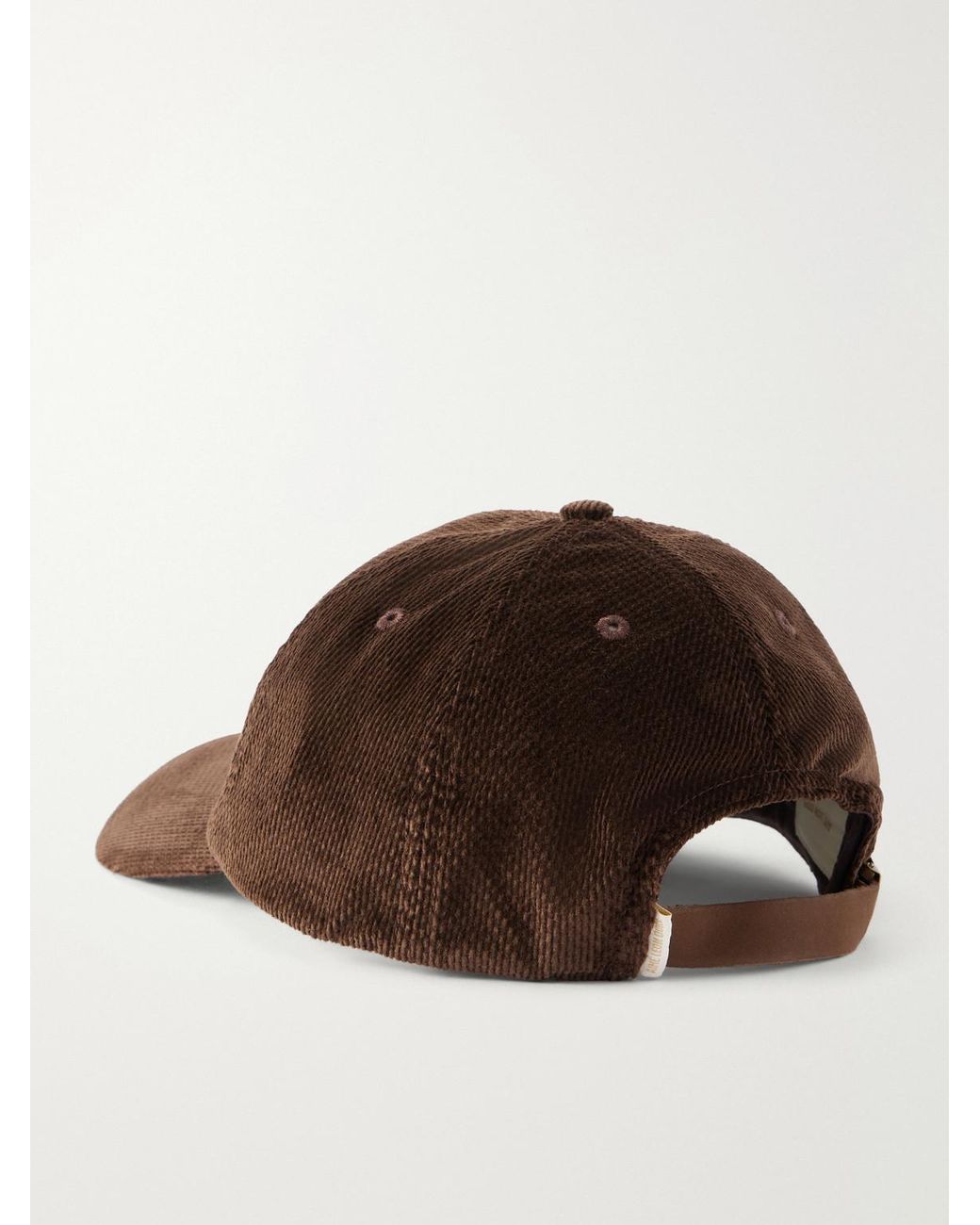 Aimé Leon Dore Brown St. George Logo-Embroidered Cotton-Dobby Corduroy Cap for men