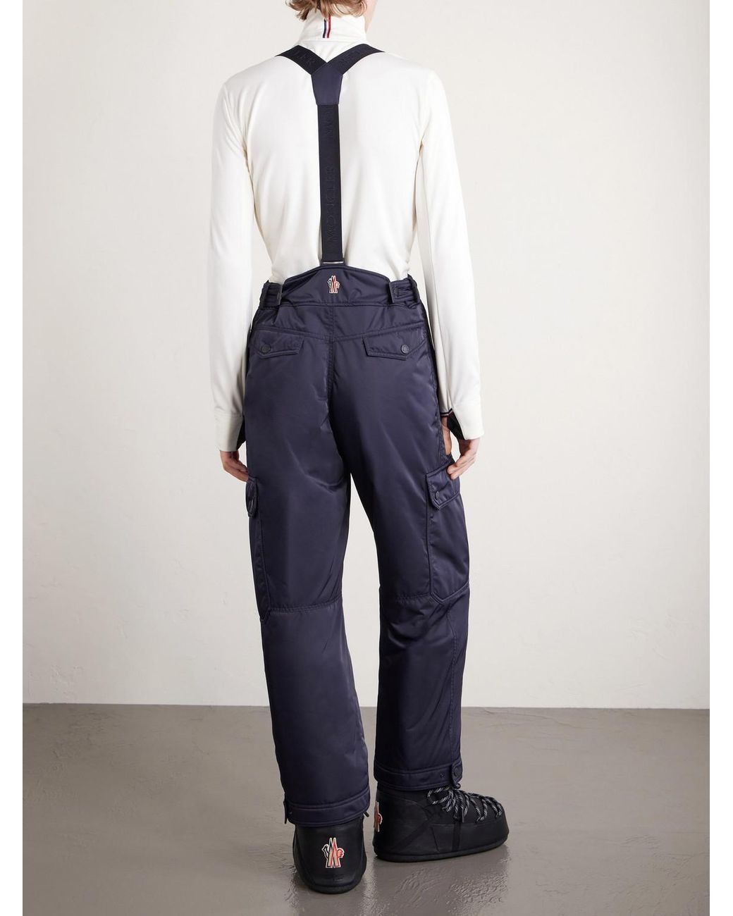 Moncler Blue Wide-Leg Padded Ski Salopettes for men