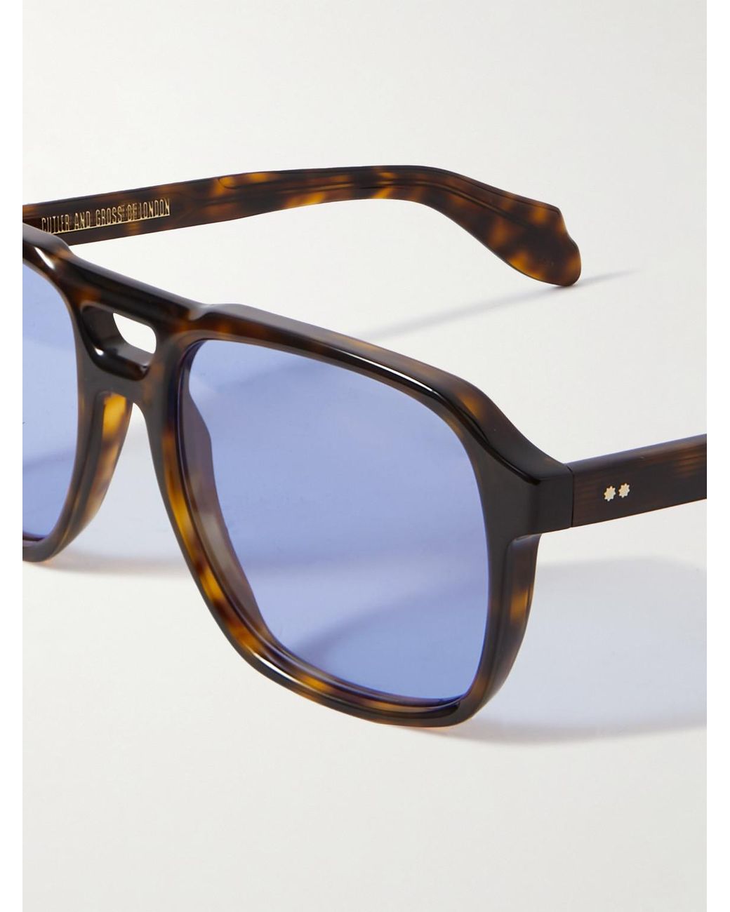 Cutler & Gross Blue Aviator-Style Acetate Sunglasses for men