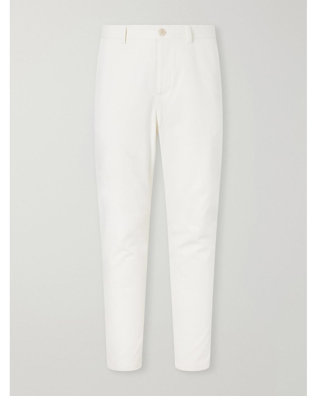 Brunello Cucinelli White Tapered Cotton And Wool-Blend Twill Chinos for men