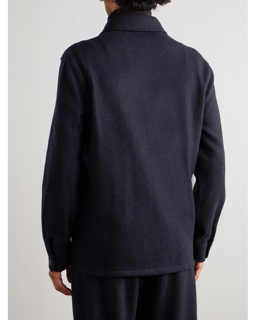 Loro Piana Blue Marco Jersey Novalis Overshirt for men