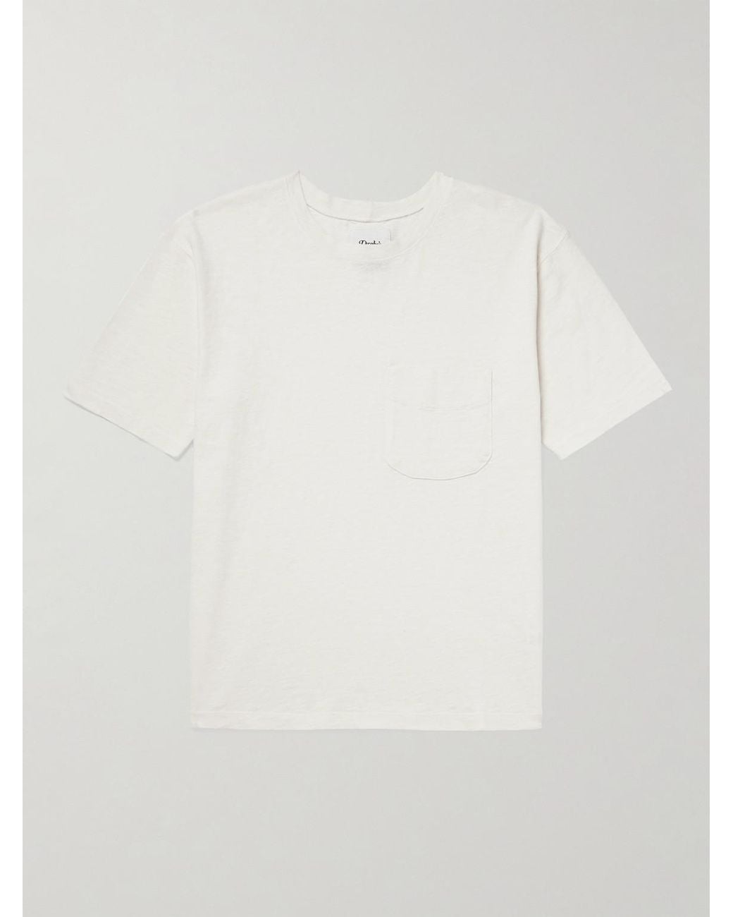 Drake's White Cotton-Jersey T-Shirt for men
