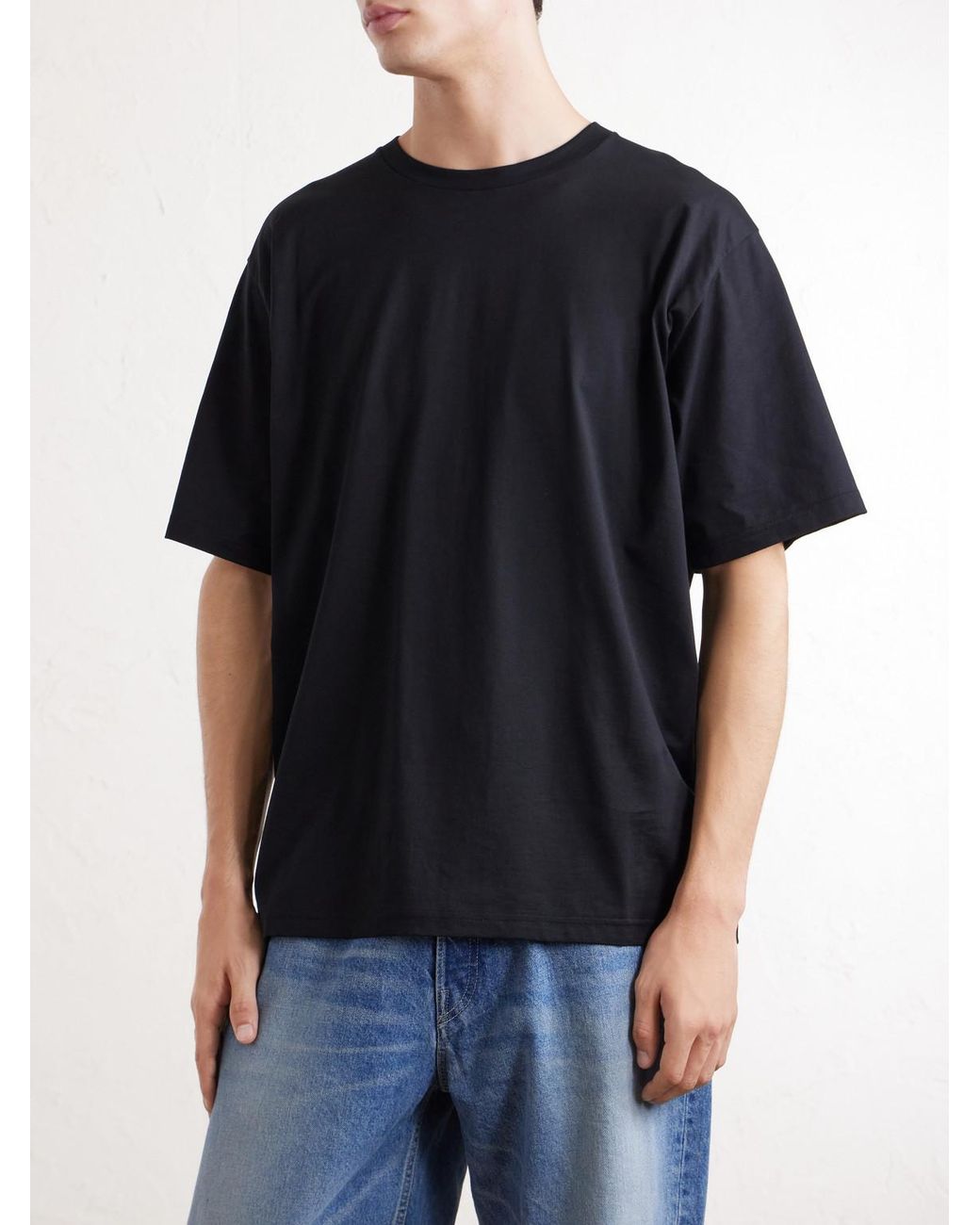 Ssstein Black Suvin Cotton-Jersey T-Shirt for men