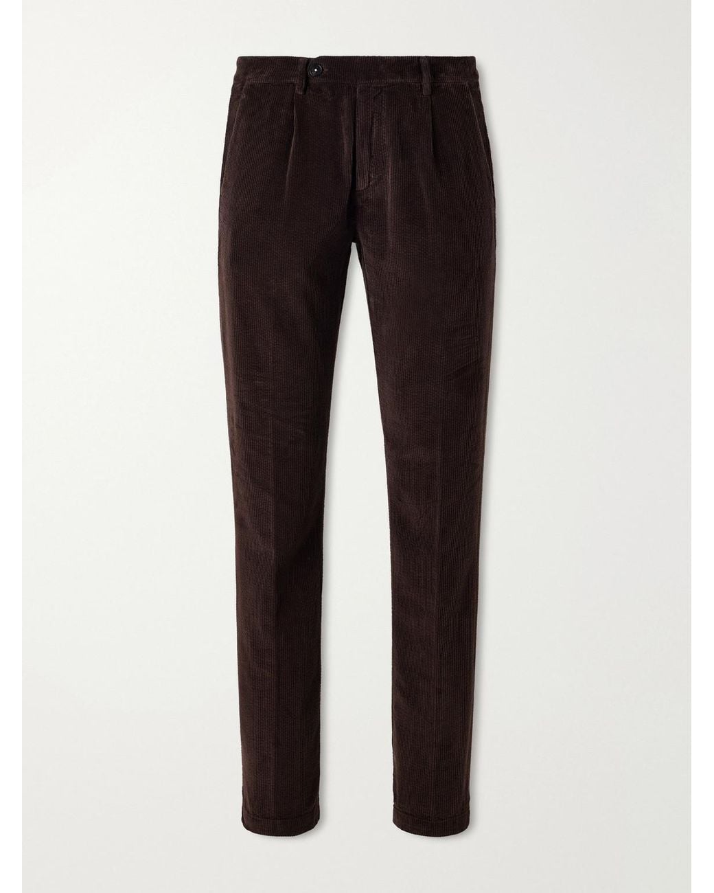 Massimo Alba Black Ionio2 Straight-Leg Cotton-Corduroy Trousers for men