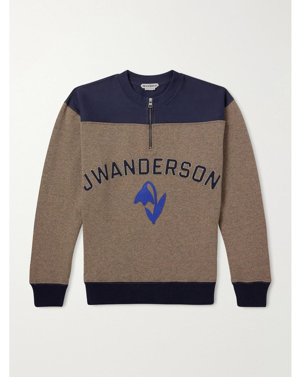 J.W. Anderson Blue Logo-Embroidered Wool-Blend Jersey Sweatshirt for men