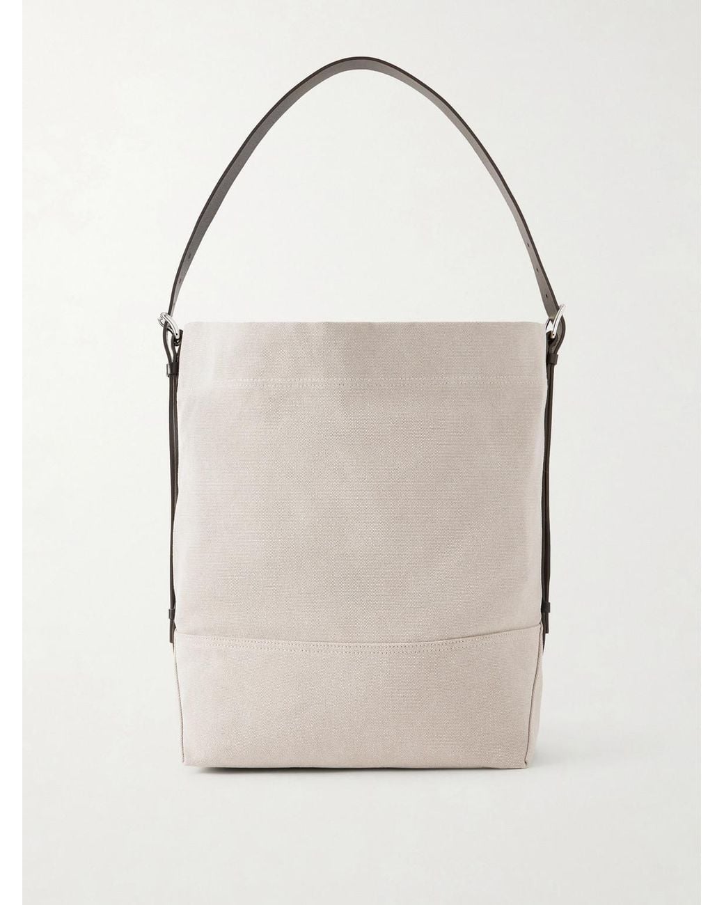 Lemaire Natural Leather-Trimmed Cotton-Canvas Tote Bag for men