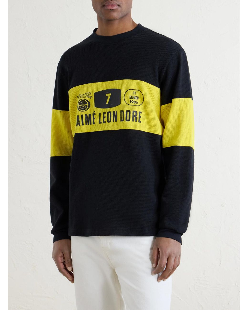 Aimé Leon Dore Blue Rally Logo-Print Cotton Sweater for men