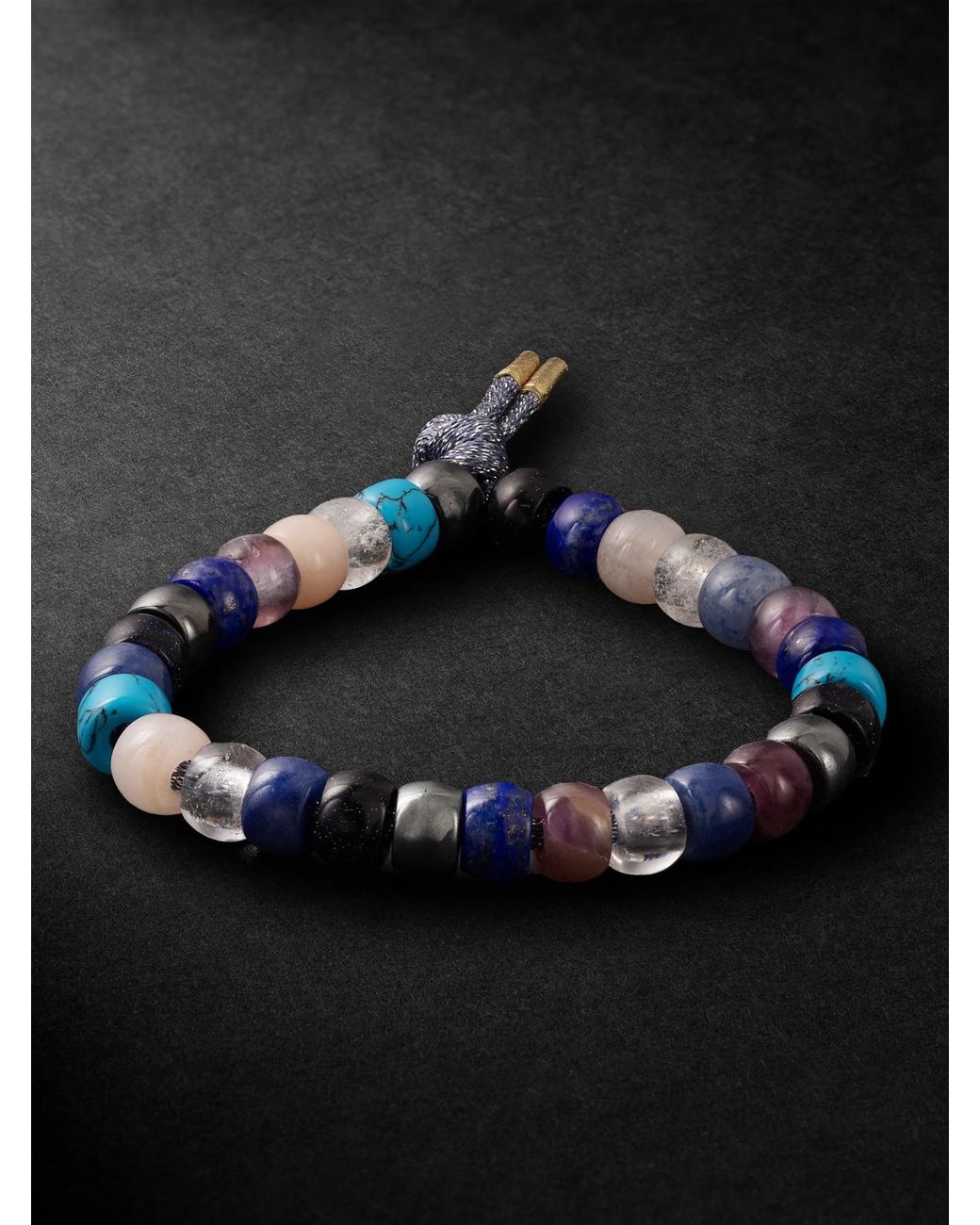 Carolina Bucci Black Firenze Forte 18-karat Gold Multi-stone Beaded Bracelet for men