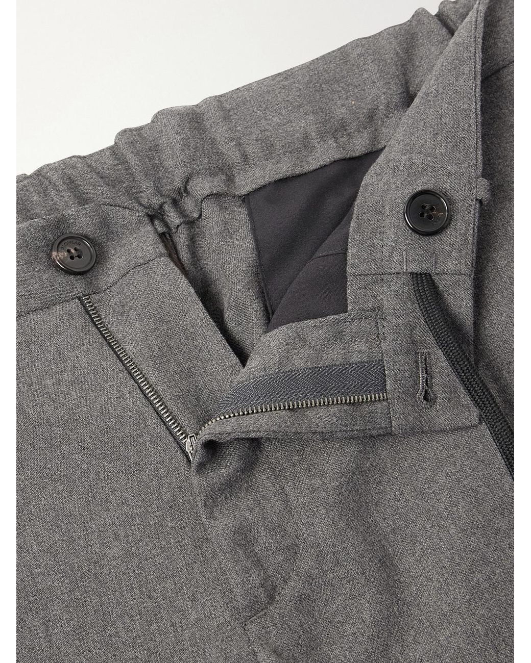 Slowear Gray Straight-Leg Wool-Blend Tekno Flannel Trousers for men