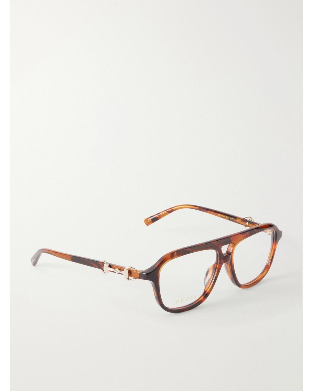 Gucci Brown Horsebit-Detailed Aviator-Style Recycled-Acetate Glasses for men