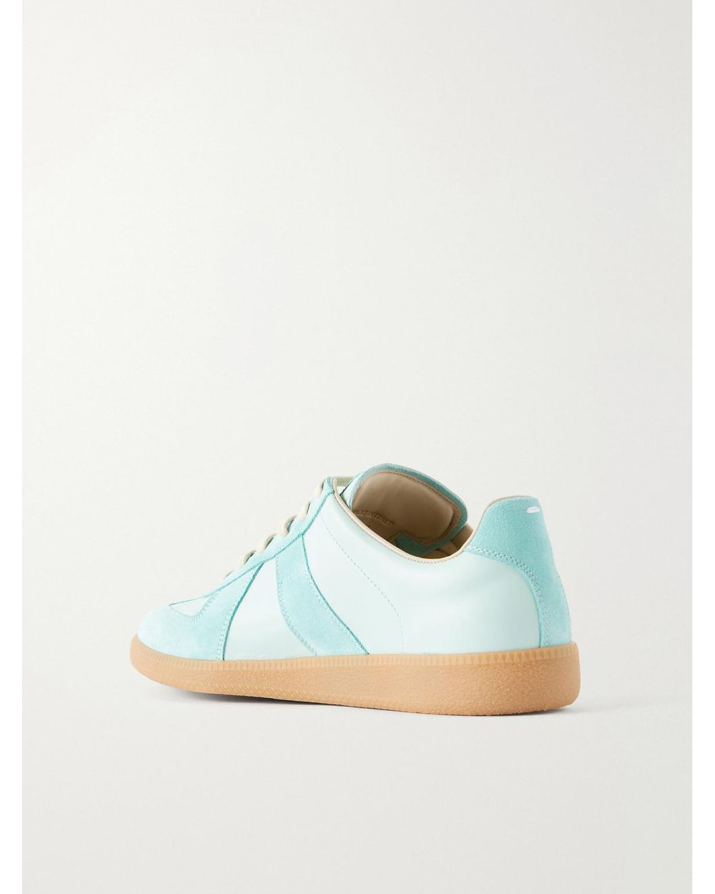 Maison Margiela Blue Replica Leather And Suede Sneakers for men