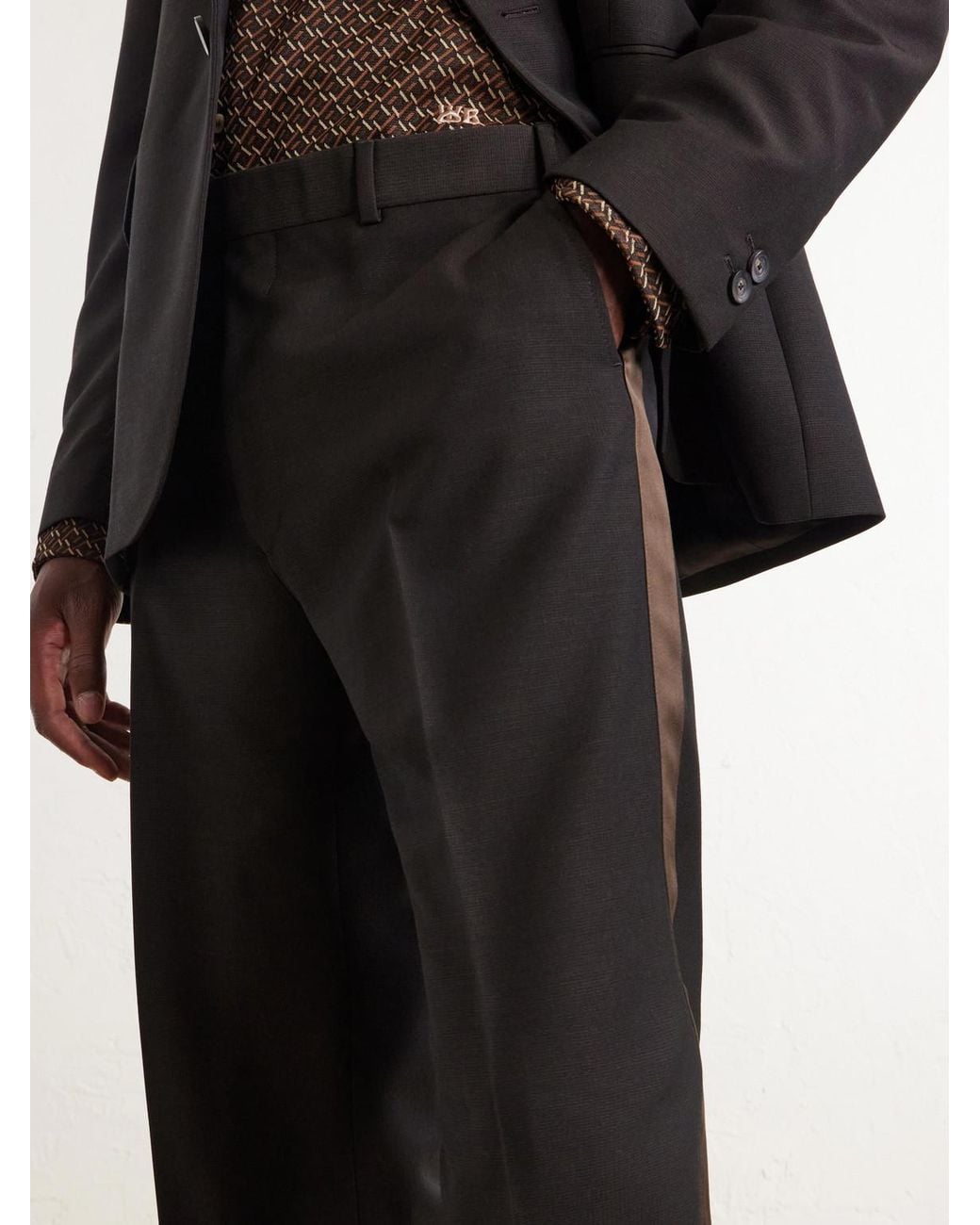 Wales Bonner Black Alto Straight-Leg Virgin-Wool Trousers for men