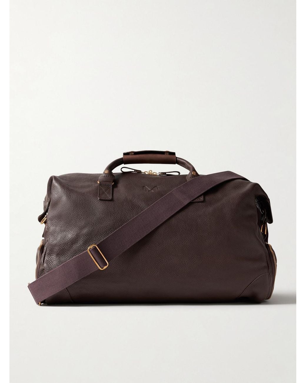 Logo-Debossed Full-Grain Leather Weekend Bag di Bennett Winch in Brown da Uomo