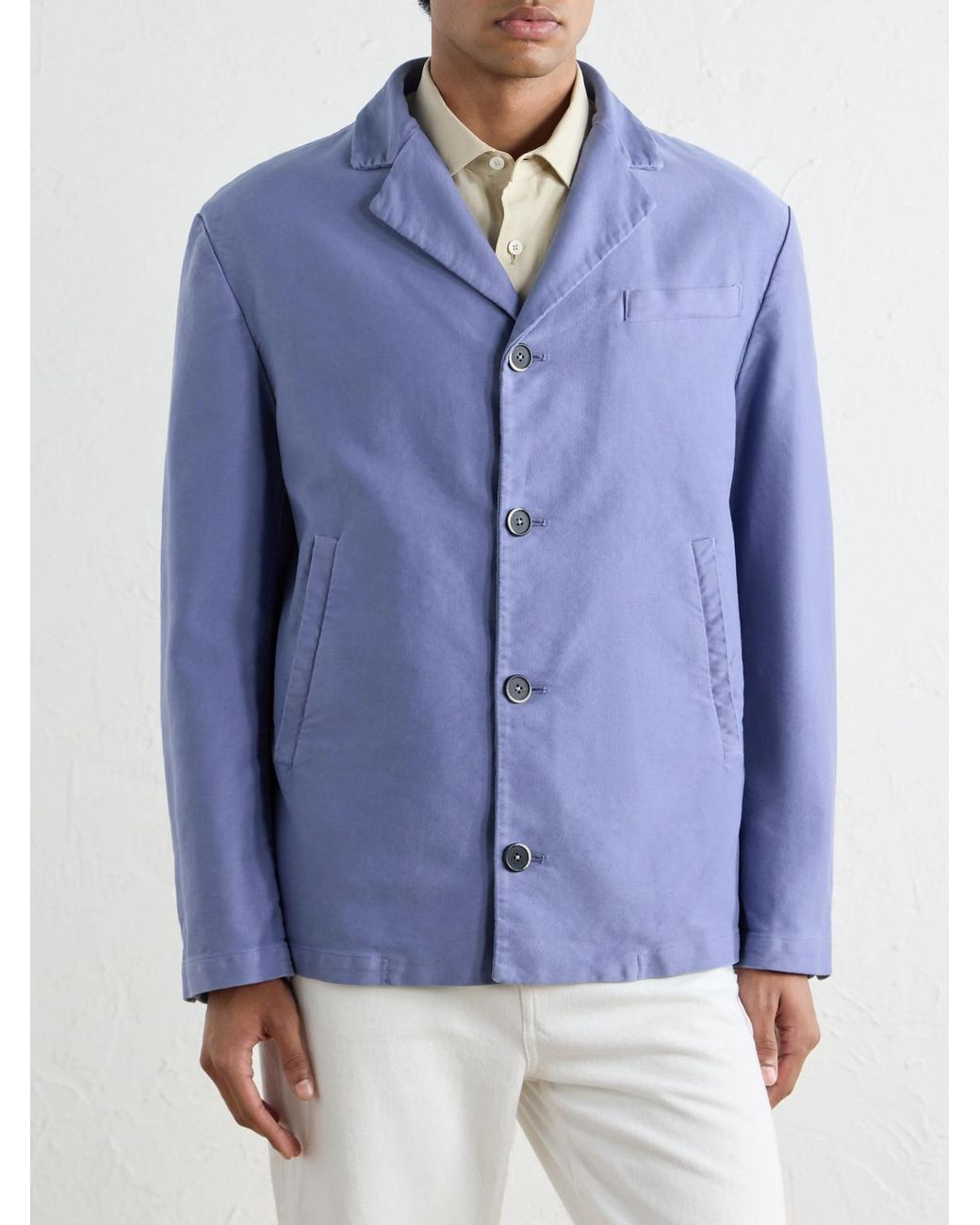 Barena Blue Cotton-Satin Blouson for men