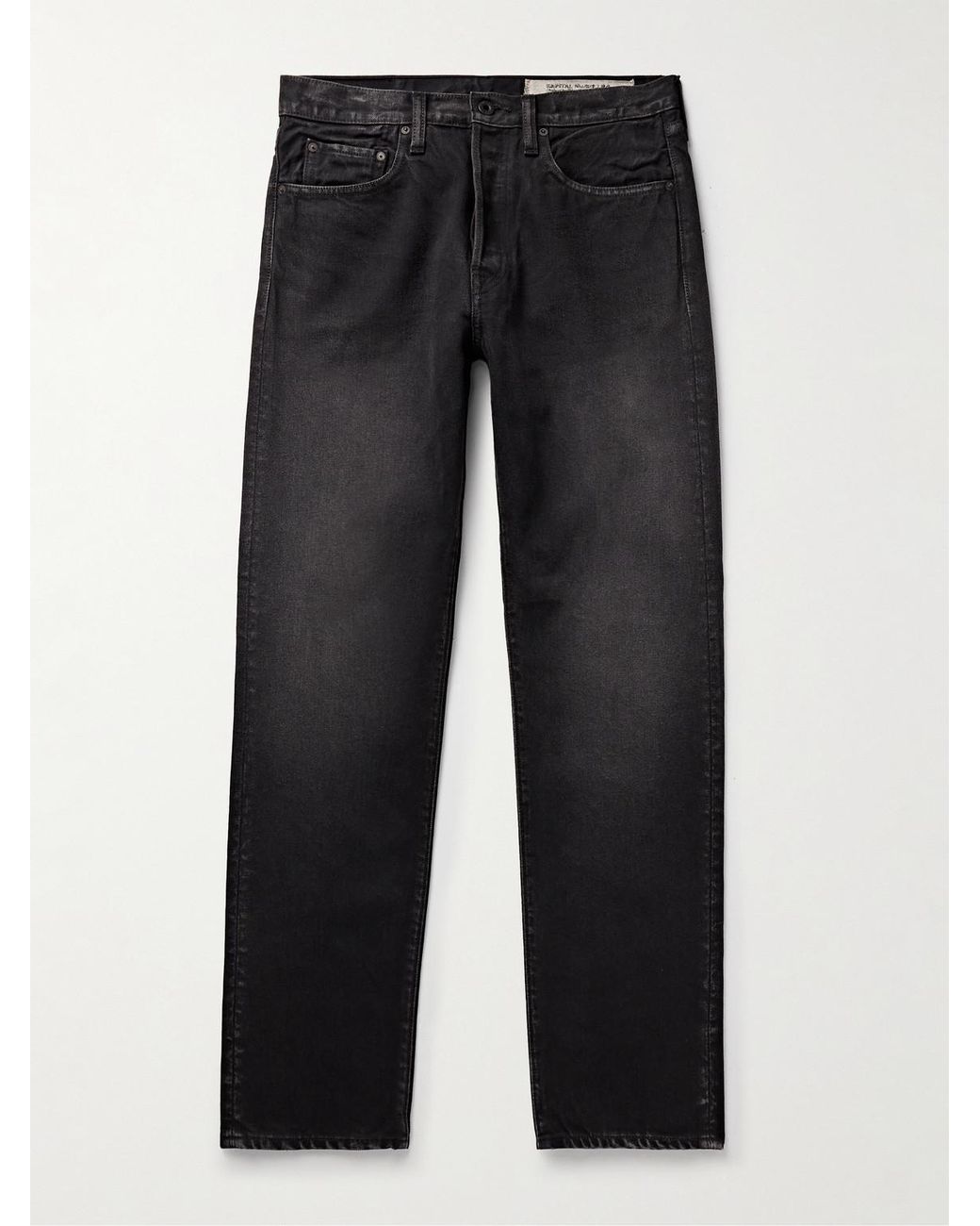 Kapital Black Slim-Fit Straight-Leg Stone-Washed Jeans for men