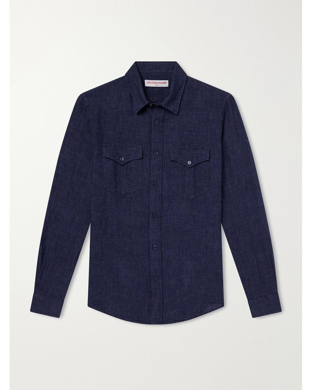 Orlebar Brown Blue Colburn Linen Shirt for men