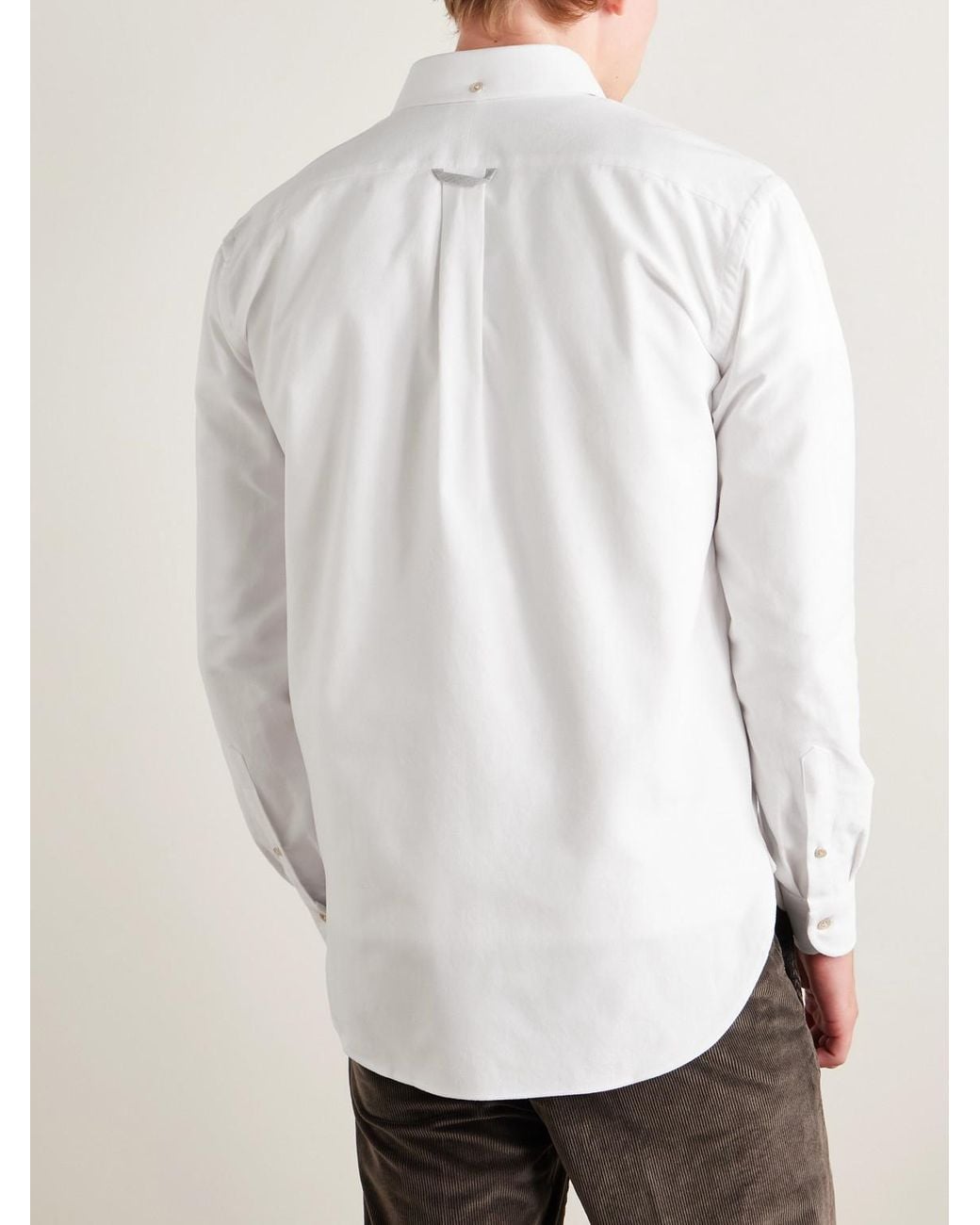 Eleventy White Button-Down Collar Cotton Oxford Shirt for men