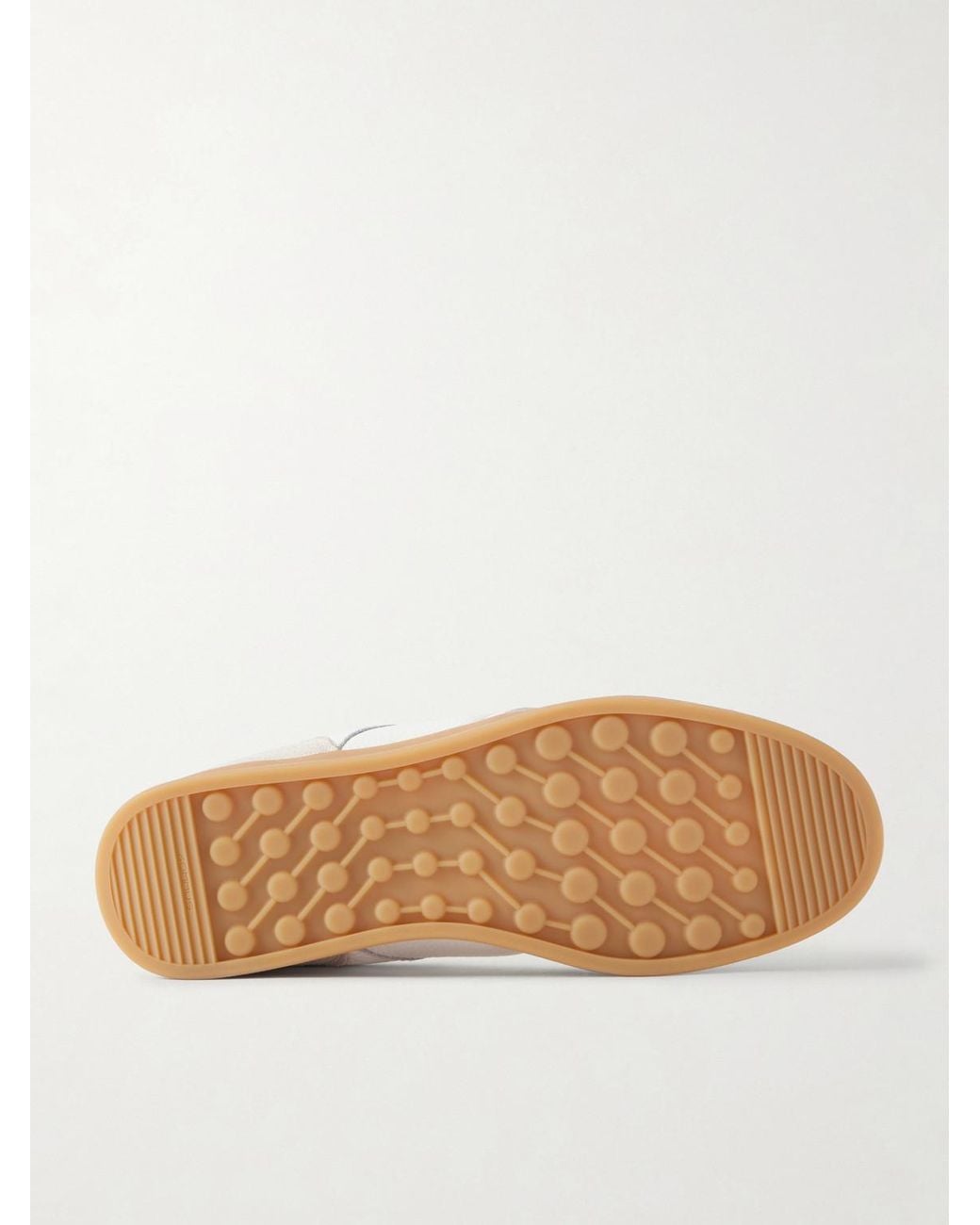Mr P. White Colour-Block Suede And Leather Sneakers for men