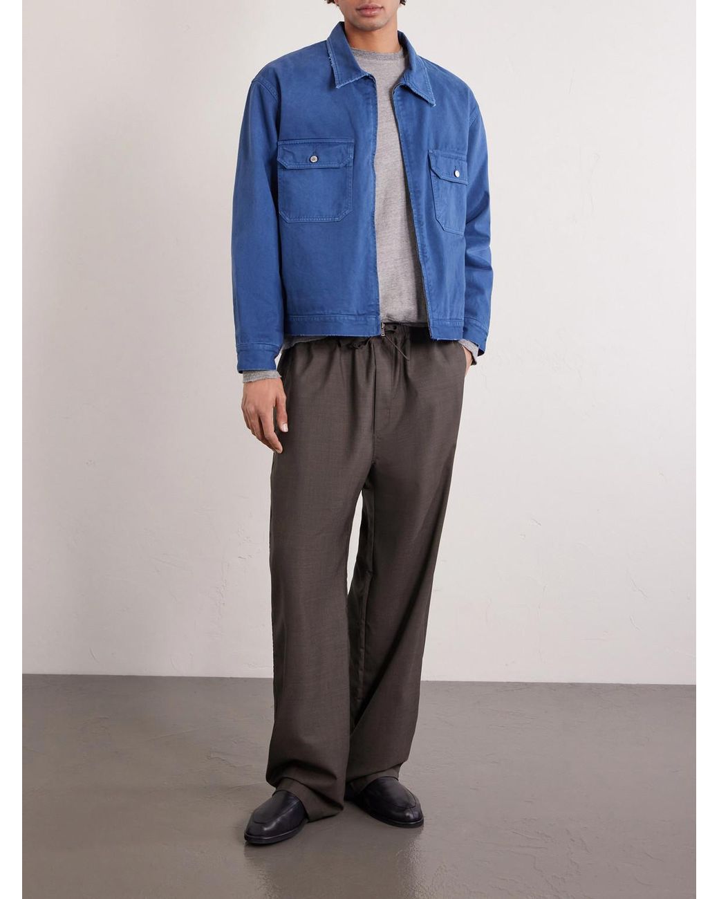 A.PRESSE Gray Reversible Cotton-Jersey Sweatshirt for men