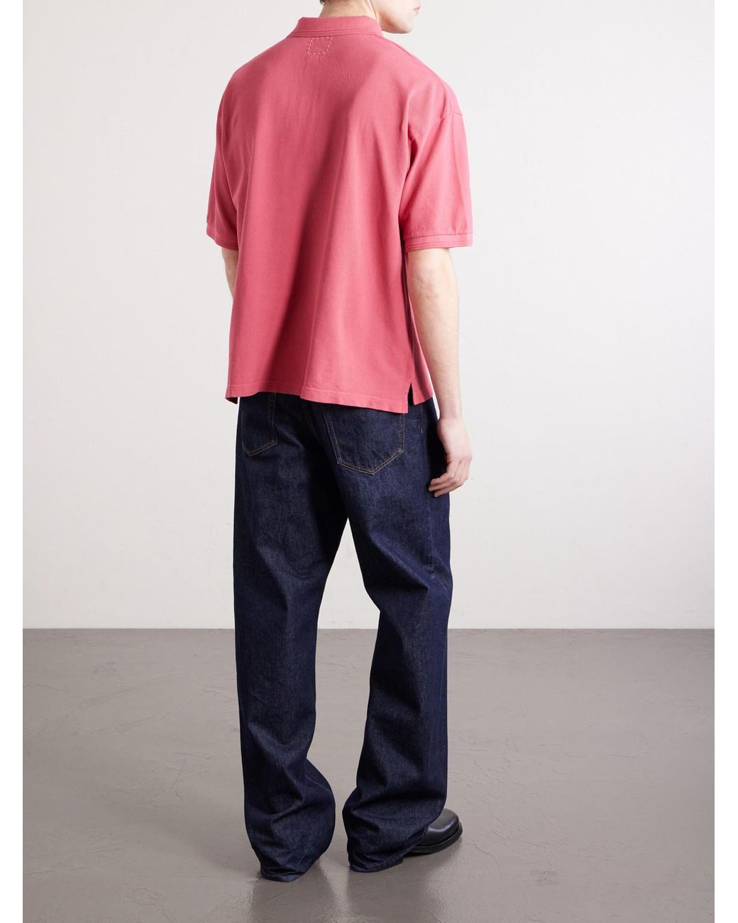 Visvim Pink Logo-embroidered Cotton Polo Shirt for men