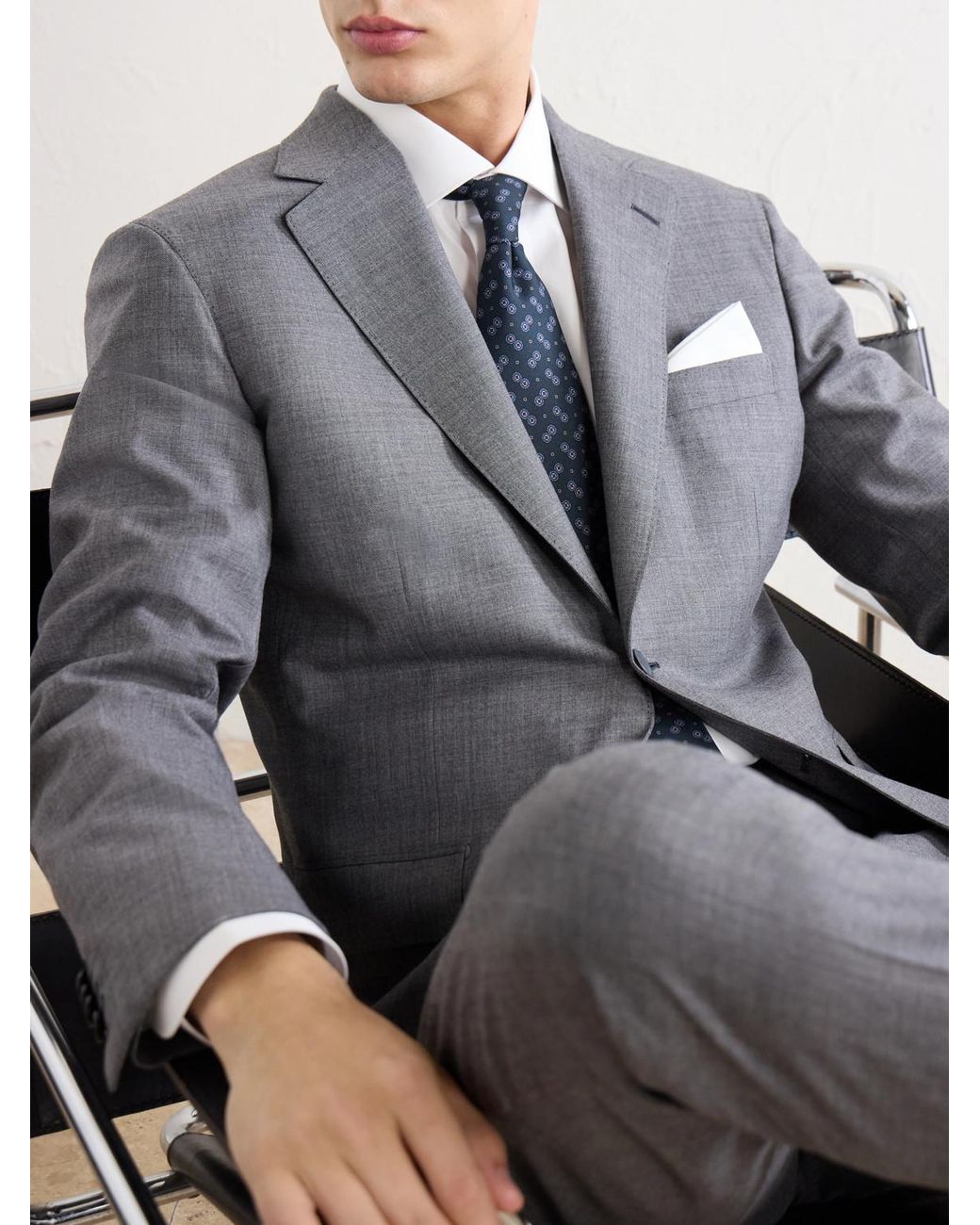 Brioni Blue 8Cm Silk-Jacquard Tie for men