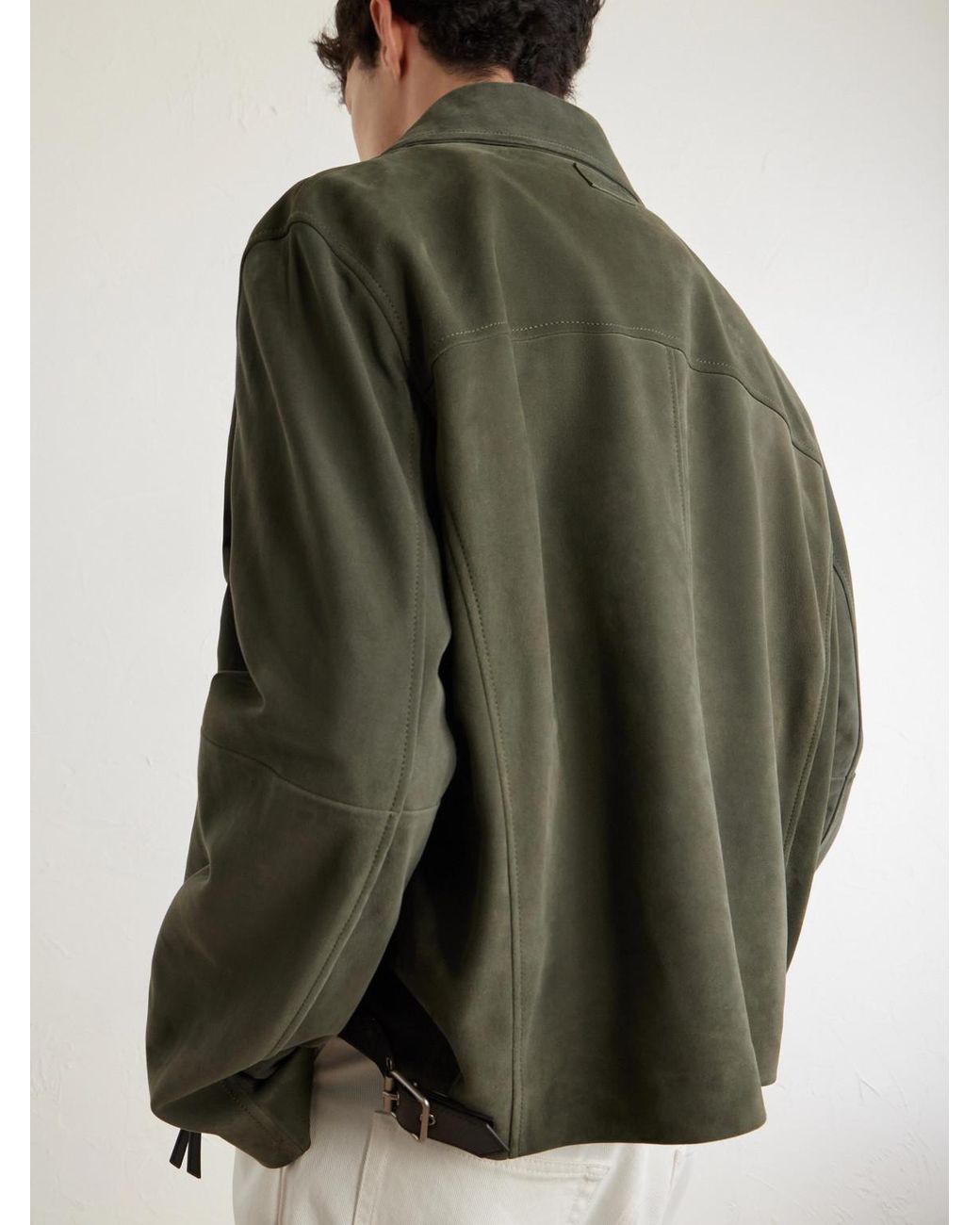 Loewe Green Suede Jacket for men