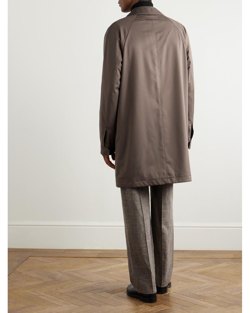 Zegna Brown Motorin 300Cc Satin-Twill Jacket for men