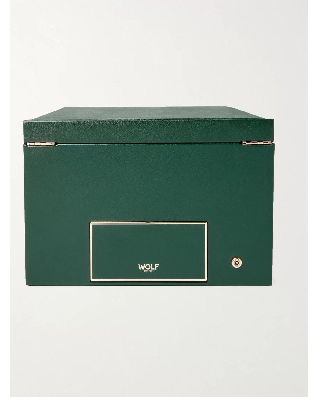 Wolf Green British Racing Pebble-Grain Vegan Leather Double Watch Winder for men