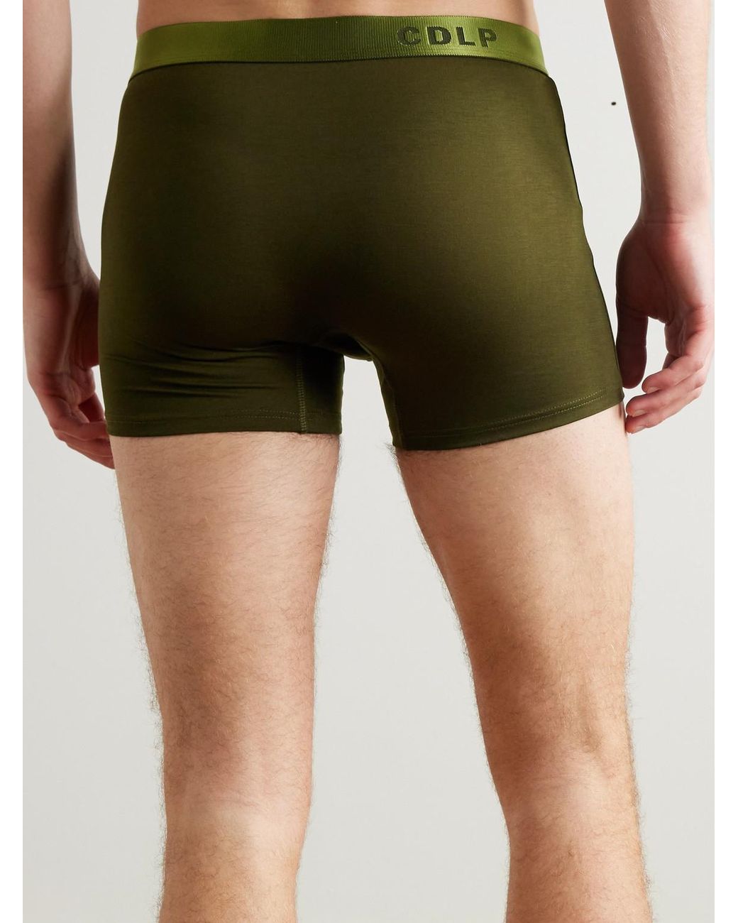 CDLP Green Three-Pack Stretch-Tencel Lyocell Boxer Briefs for men