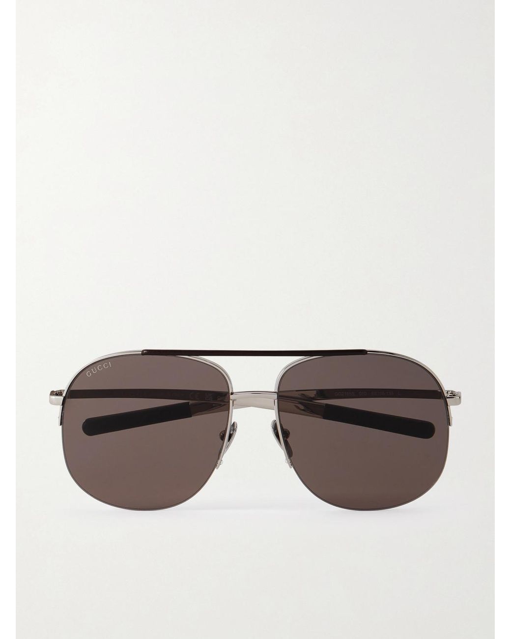 Gucci Metallic Aviator-Style-Tone Sunglasses for men