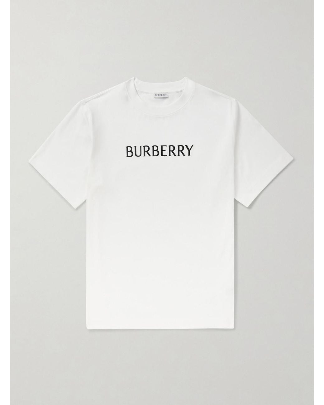 Burberry White Seth Logo-print Cotton-jersey T-shirt for men